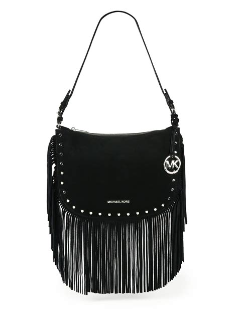 michael kors black fringe purse|michael kors brown suede purse.